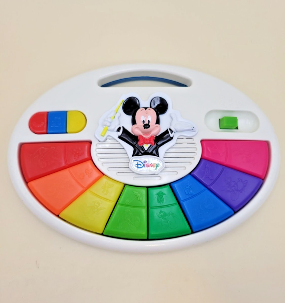 Vintage Mattel Disney Mickey Mouse Conductor Piano Musical Toy Light Up 1995